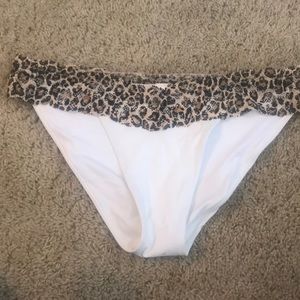 Cheetah and white bikini bottoms